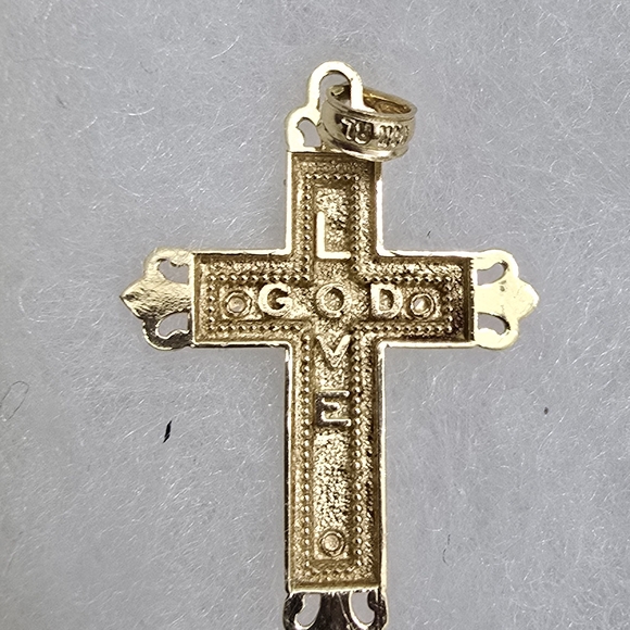 Elegant Gold and Black Cross Pendant - Picture 7 of 7
